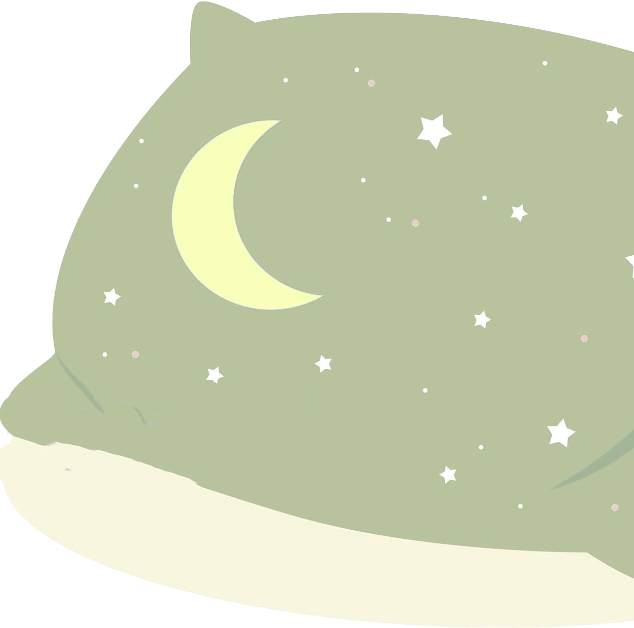 Zeichnung eines Kissen mit Mond und Sternen bedruckt.